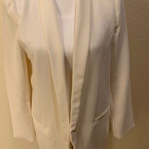 Cream scoop collar blazer